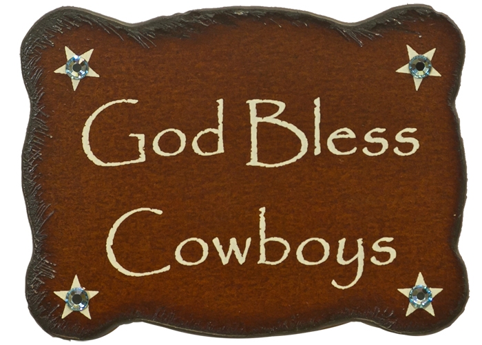 God Bless Cowboys Print Magnets