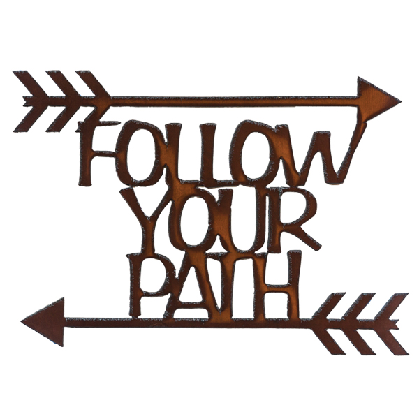 2 Arrow Follow Your Path Arrow Signs - Click Image to Close