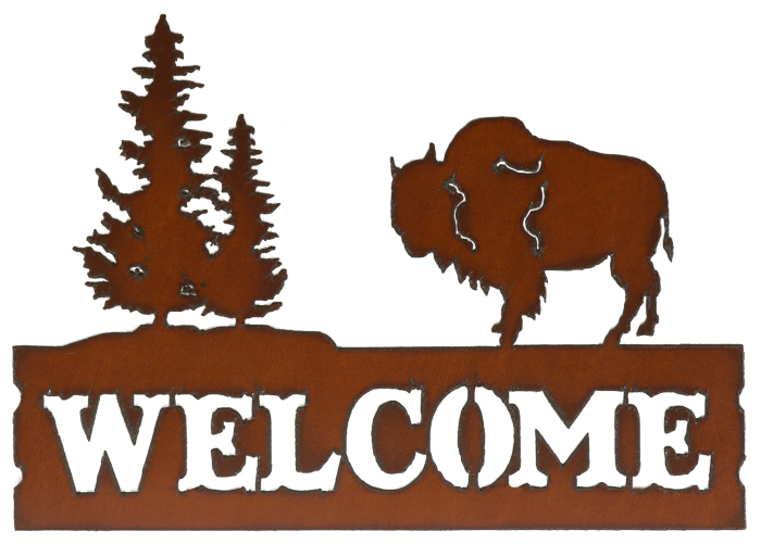 Buffalo w/ Tree Welcome Signs