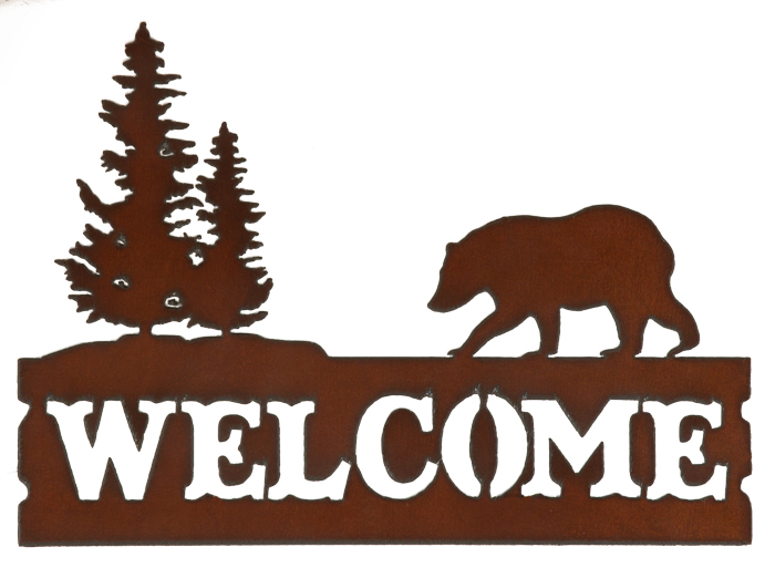 Black Bear w/ Trees Welcome Signs