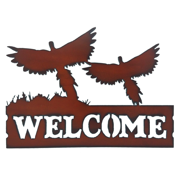 2 Pheasants Flight Welcome Signs