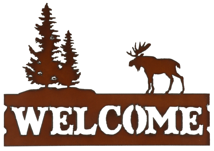 Moose w/ Trees Welcome Signs