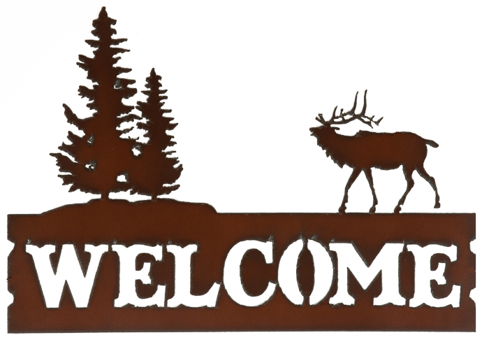 Elk w/Trees Welcome Signs
