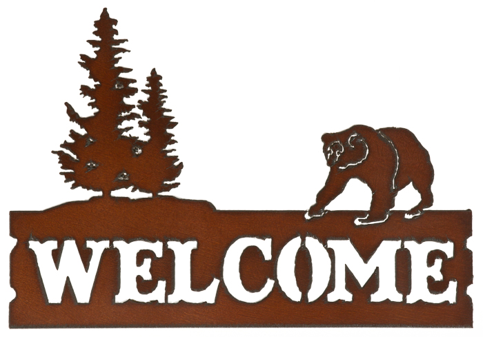 Bear w/ Trees Welcome Signs