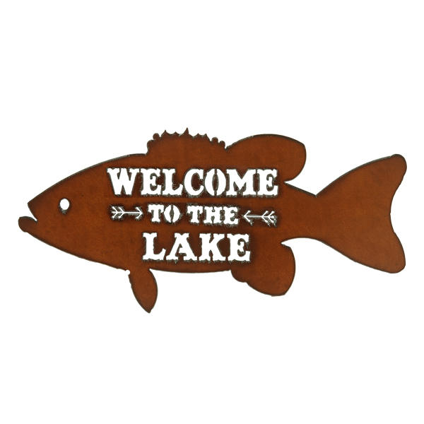 Bass/Lake Image Welcome Sign