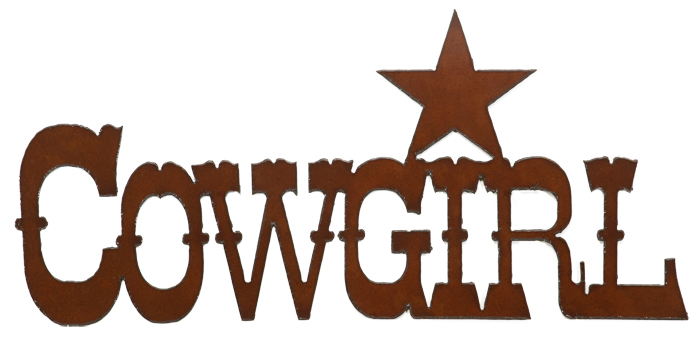 Cowgirl Star Cut-out Sign