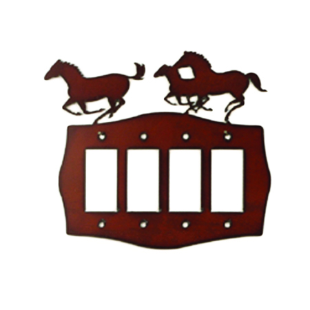 Horse Quad Rocker Switchplate Covers - Click Image to Close