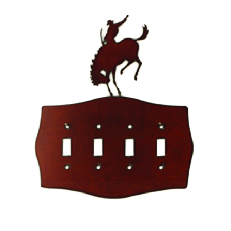 Bronc Quad Toggle Switchplate Covers - Click Image to Close