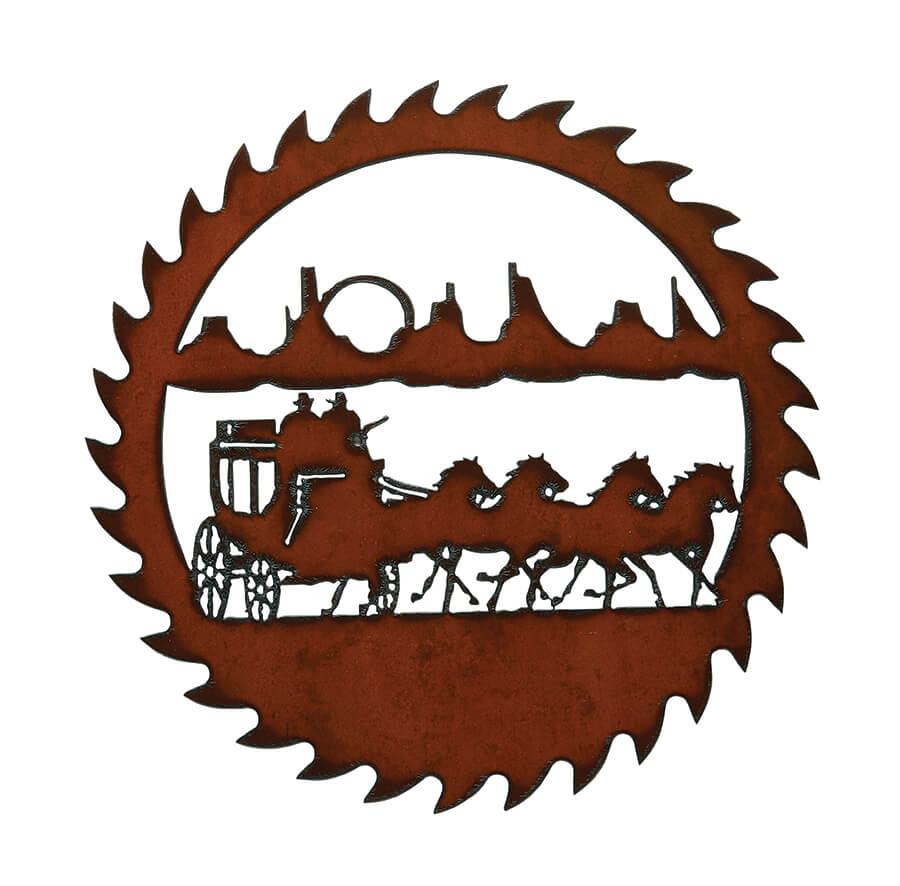 Stagecoach/Horses Circular Saw Art - Click Image to Close
