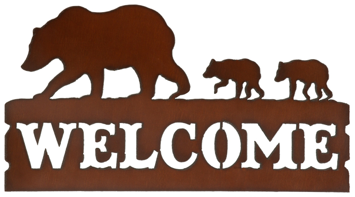 Black Bear Family Welcome Signs - Click Image to Close