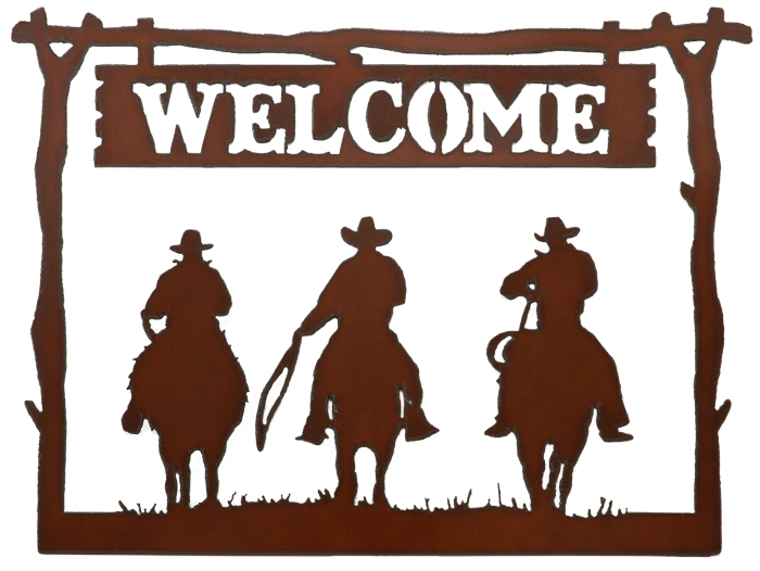 Framed 3 Riders Welcome Signs - Click Image to Close