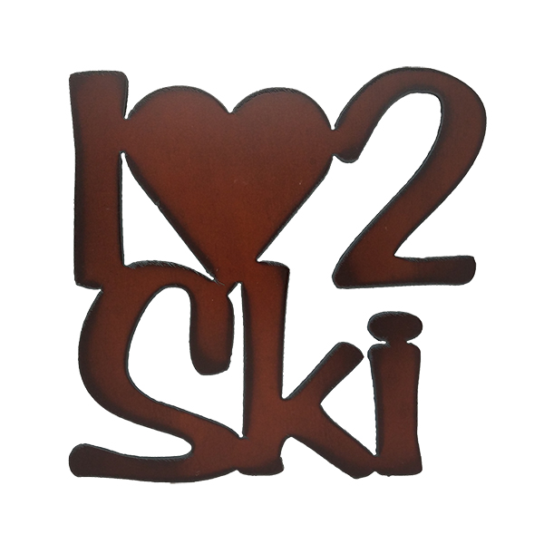 I Love 2 Ski Cut-out Sign - Click Image to Close