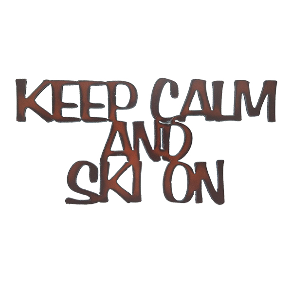 Keep Calm and Ski On Cut-out Sign - Click Image to Close