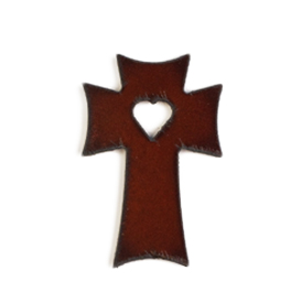 Cross w/Heart Ornaments - Click Image to Close