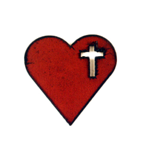 Heart w/Cross Magnets - Click Image to Close