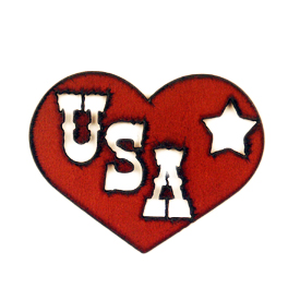 Heart w/USA Magnets - Click Image to Close