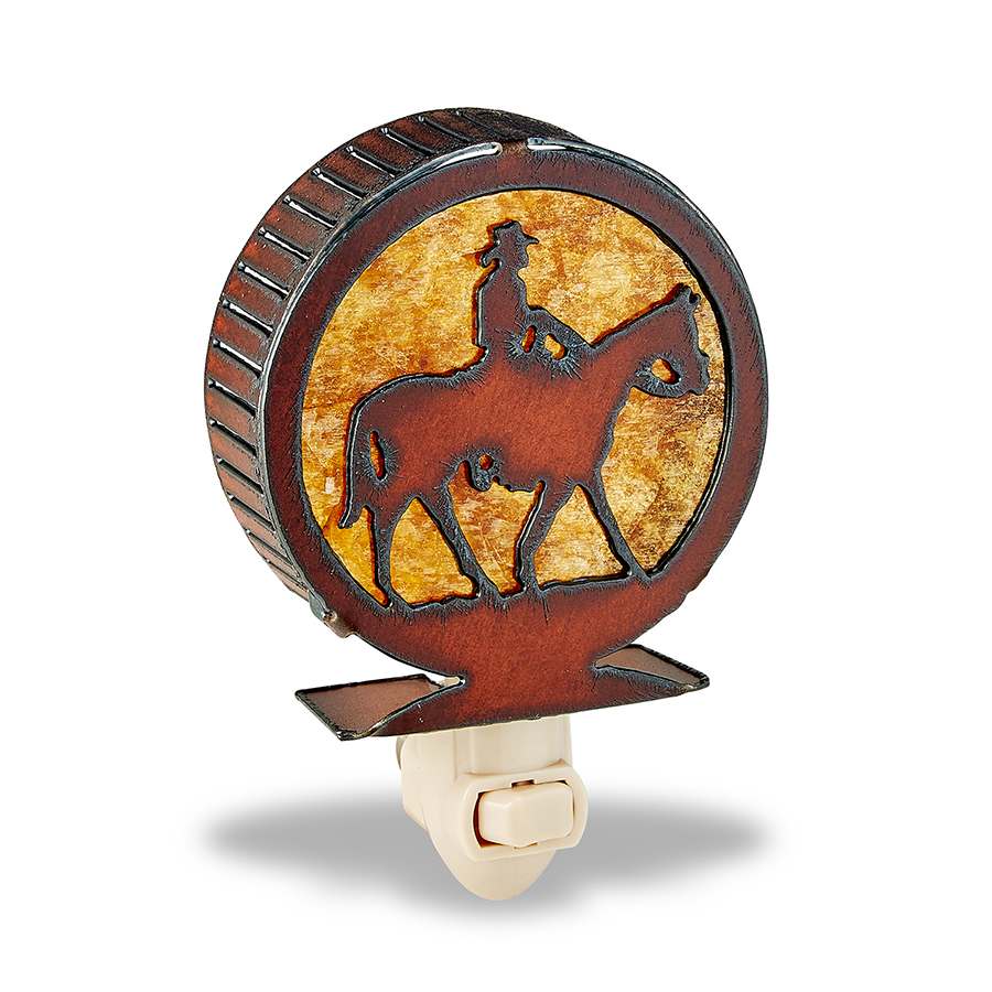 Horse & Rider Circle Nightlight - Click Image to Close
