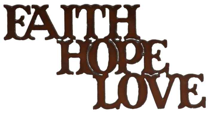 Faith Hope Love Cut-out Signs