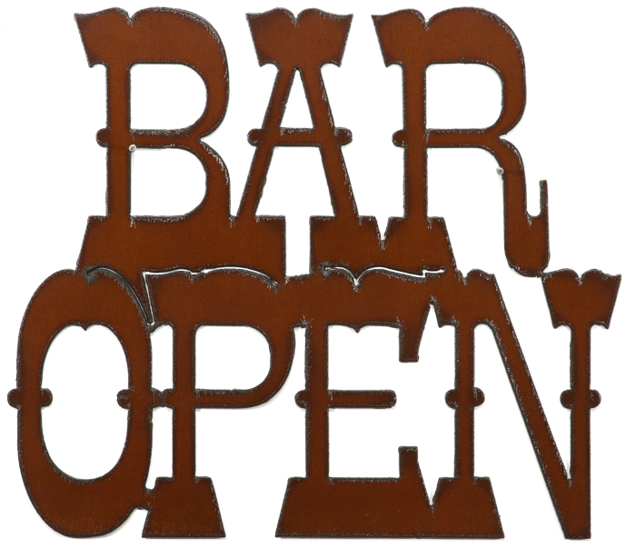 Bar Open Cut-out Sign - Click Image to Close
