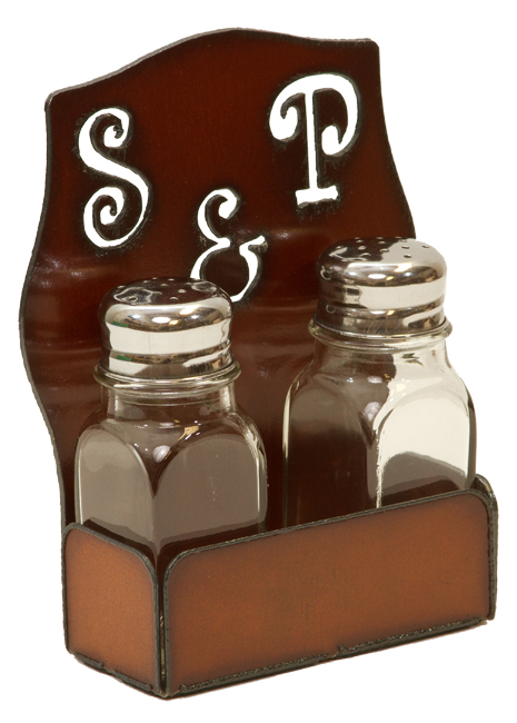 S & P Script Salt & Pepper Holder - Click Image to Close