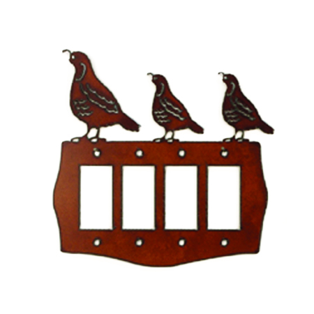 Quail Quad Rocker Switchplate Covers - Click Image to Close